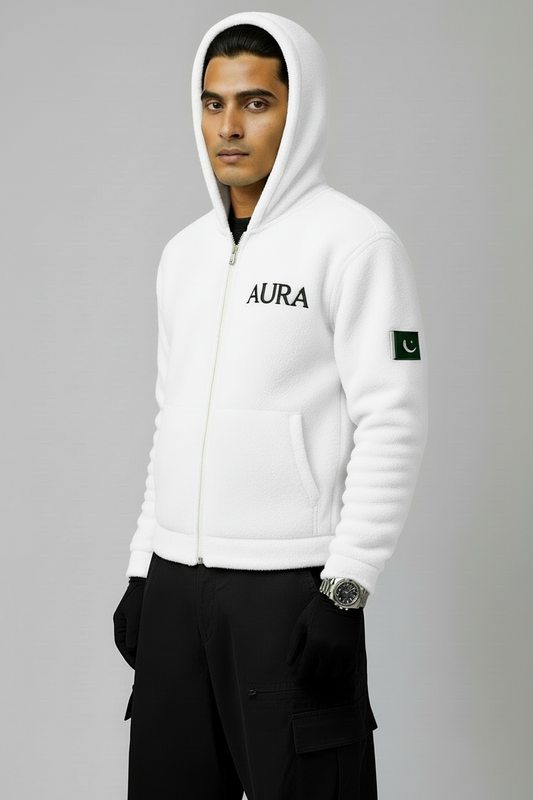 Aura White Fur Hoodie